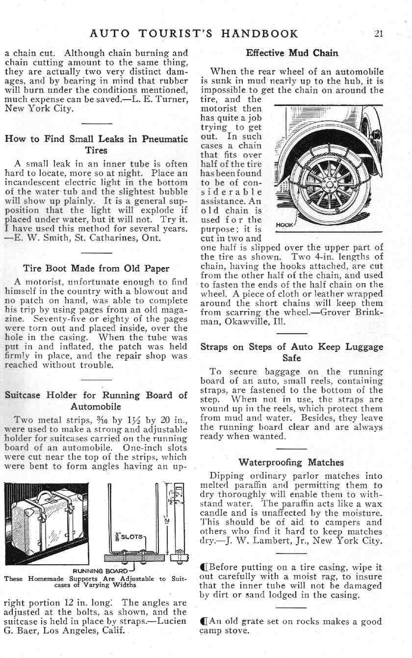1924 Popular Mechanics Auto Tourist Handbook Page 22